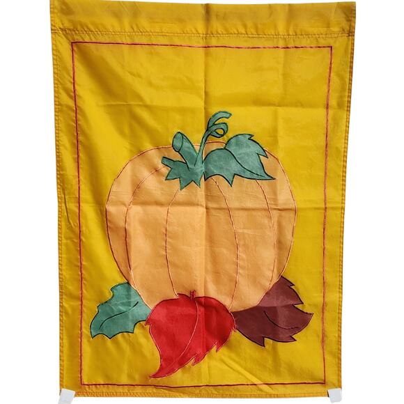 Fall Pumpkin Double Sided Appliqued 100% Nylon Garden Flag Decor  38.75"x29" - Picture 1 of 6